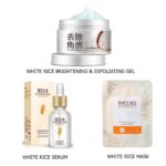 BIOAQUA Pack Of 3 White Rice Serum Exfoliating Rice Gel Face Scrub and Face Sheet Mask