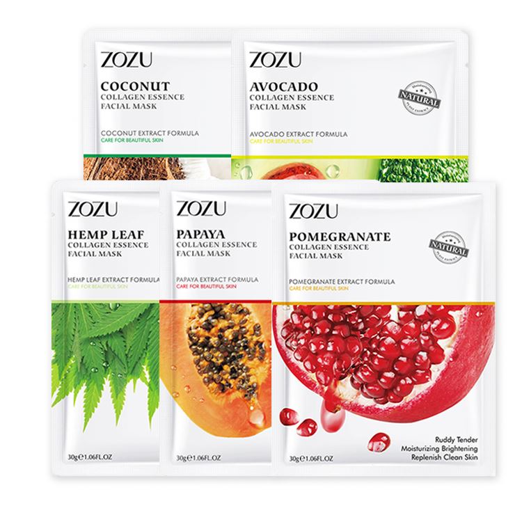 ZOZU Pack of 5 Skin Care Fruit Extract Face Sheet Mask