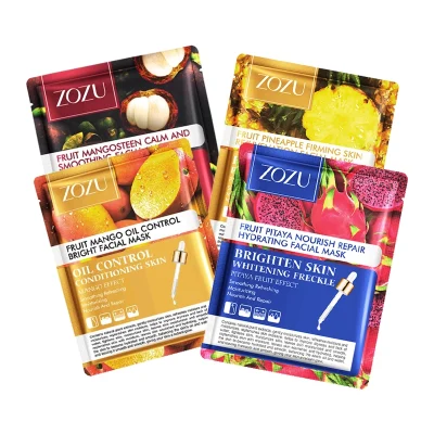ZOZU Pack of 4 Fruit Moisturizing Face Sheet Mask