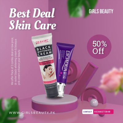 Dr Rashel Black Whitening Cream and Bioaqua Pink Cream - Pack of 2