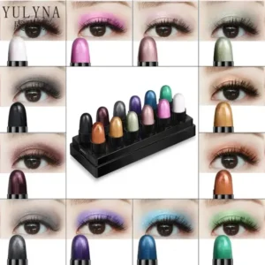 12 Colors Eyeshadow palette Pen Set Waterproof Long-Lasting Shimmer Glitter Eyeshadow