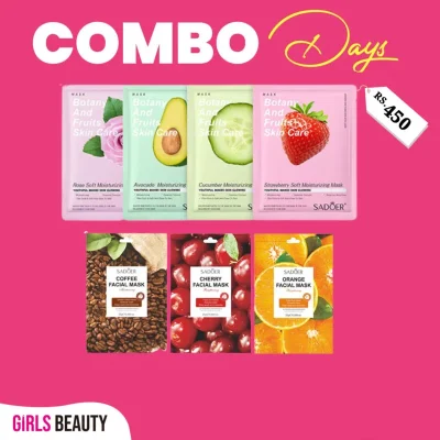 Pack of 7 korean Sheet Mask - Youthful Makes Skin Glowing
