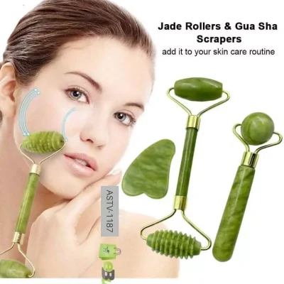 Massage Roller With Three Sets Of Facial Jade