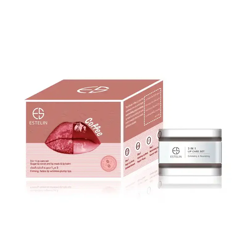 ESTELIN Cherry Peach favor VC Coffee Sugar moisturizing lip mask and nourishing lip scrub 3 in 1 Lip Care