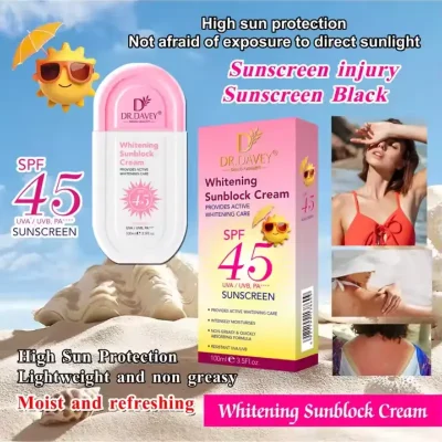 Dr Davey Whitening Sunblock Cream SPF 45 PA+++ Provide Active Whitening Care for All Type Skins
