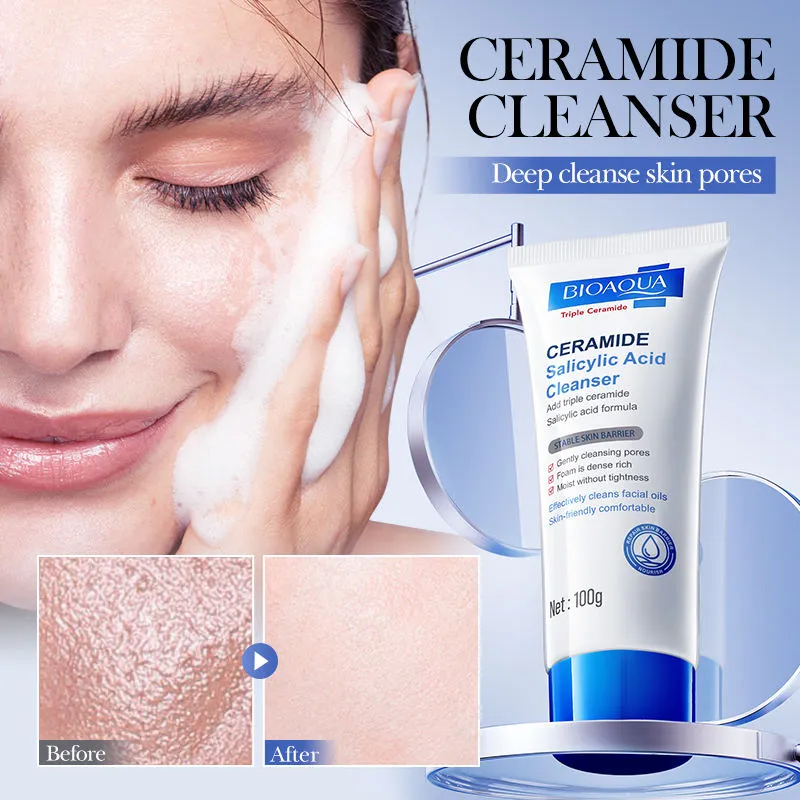 BIOAQUA Ceramide Salicylic Acid Repair Facial Cleanser 100ml - Image 3